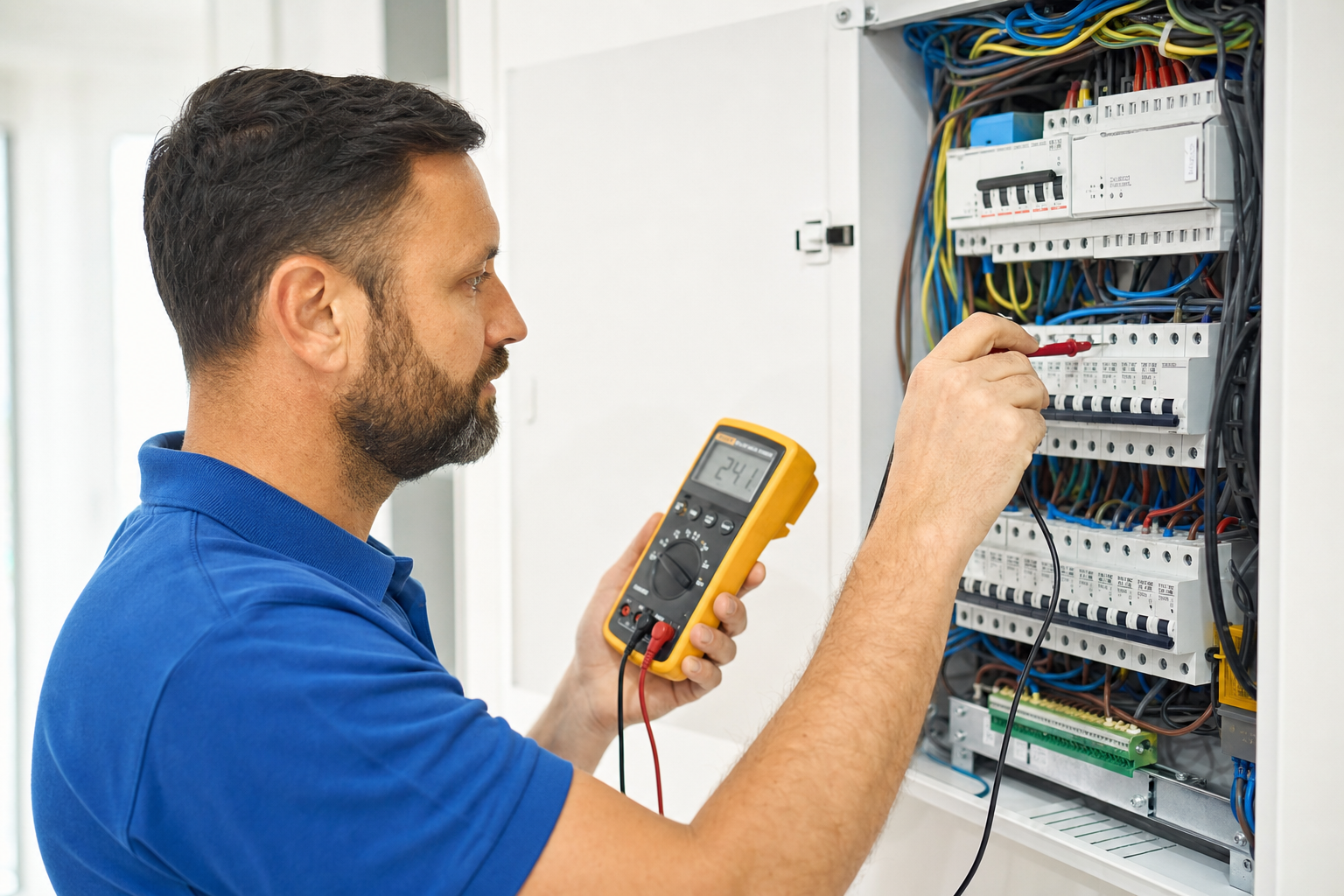 Elektricien aan het werk in Leiden